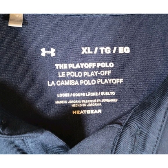 Under Armour Heat Gear Polo Mens Size XL Blue Loose The Playoff Polo Lite - Picture 4 of 9